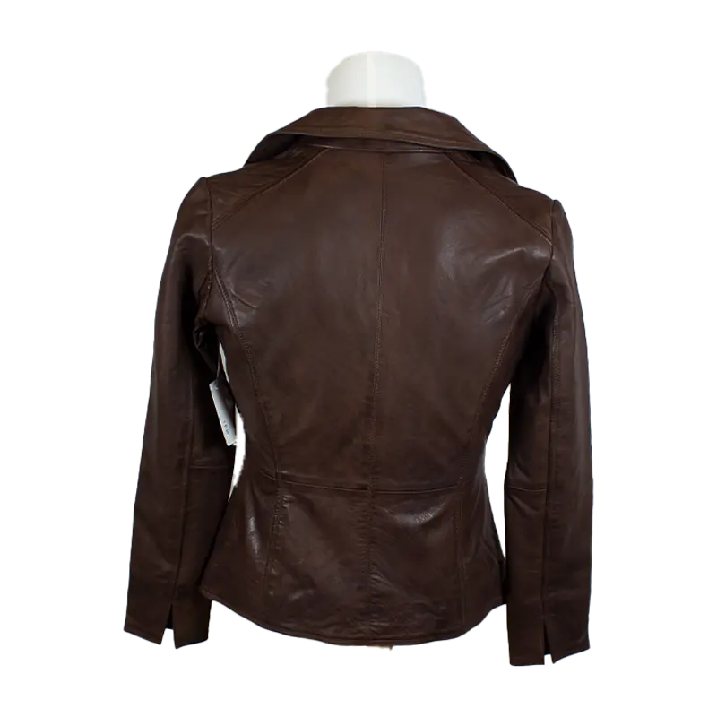 BOL Women's Classic Open Collar Leather Jacket – Stylish Faux Leather Motorcycle Jacket for Casual Outfits & Fall Fashion