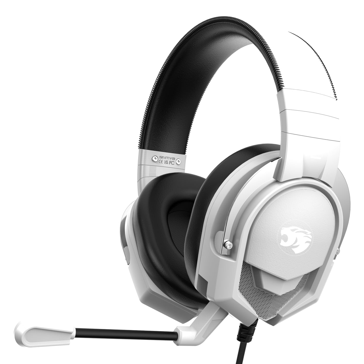 A88 Gaming Headset with Microphone - Stereo Wired Over-Ear Noise Cancelling Headphones for PC, PS5, Xbox Series X/S, PS4, Mac, Laptop & Nintendo Switch - Perfect for Online Gaming, Streaming & Video Calls (White)