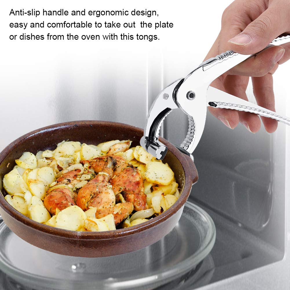 2 Pcs Hot Pot Gripper Set - Anti-Scalding Zinc Alloy Kitchen Tongs for Oven, BBQ & Cooking - Heat-Resistant Plate Clips, Pan Grabber & Baking Tray Lifter - Perfect for Hot Pots, Grilling & Microwave Use
