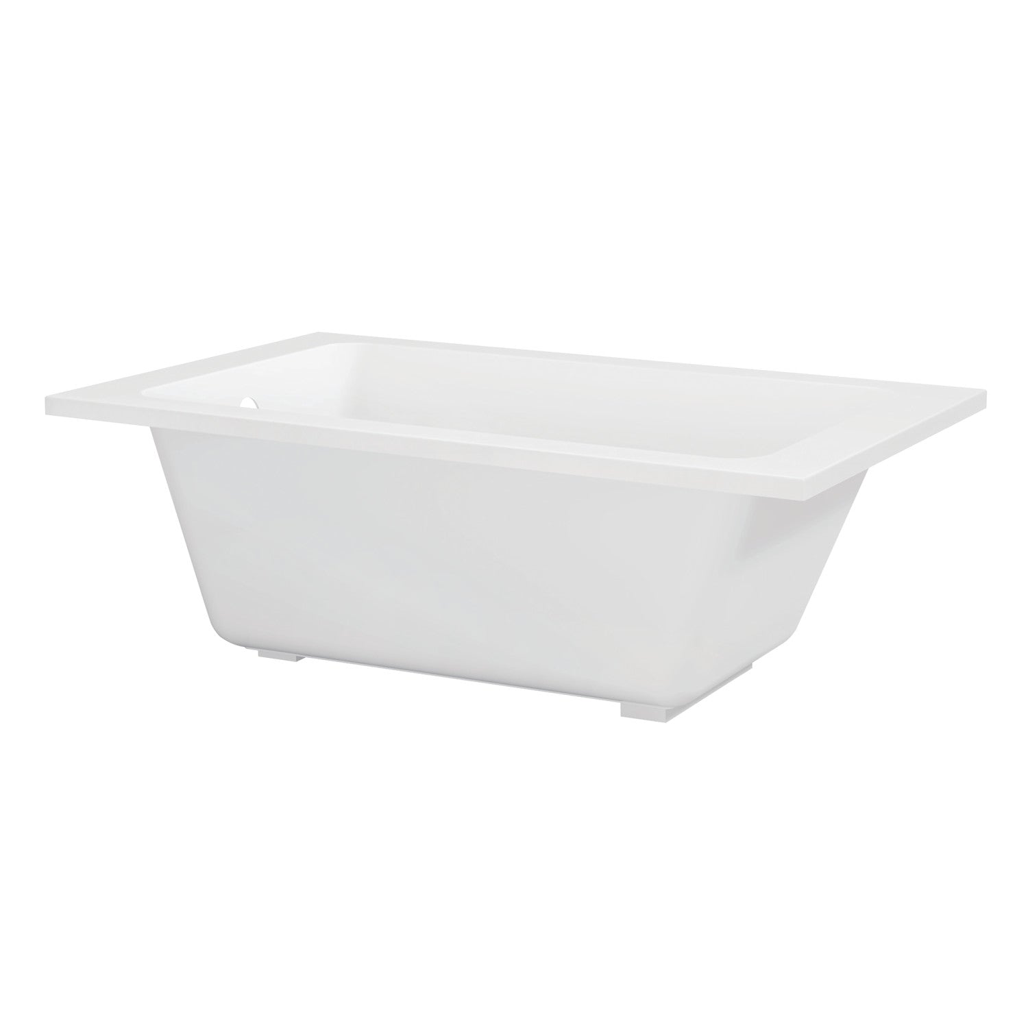 Aqua Eden 54 Inch Acrylic Rectangular Drop-In Bathtub with Anti-Skid Surface - Glossy White - Perfect for Modern Bathroom Renovation & Spa Relaxation