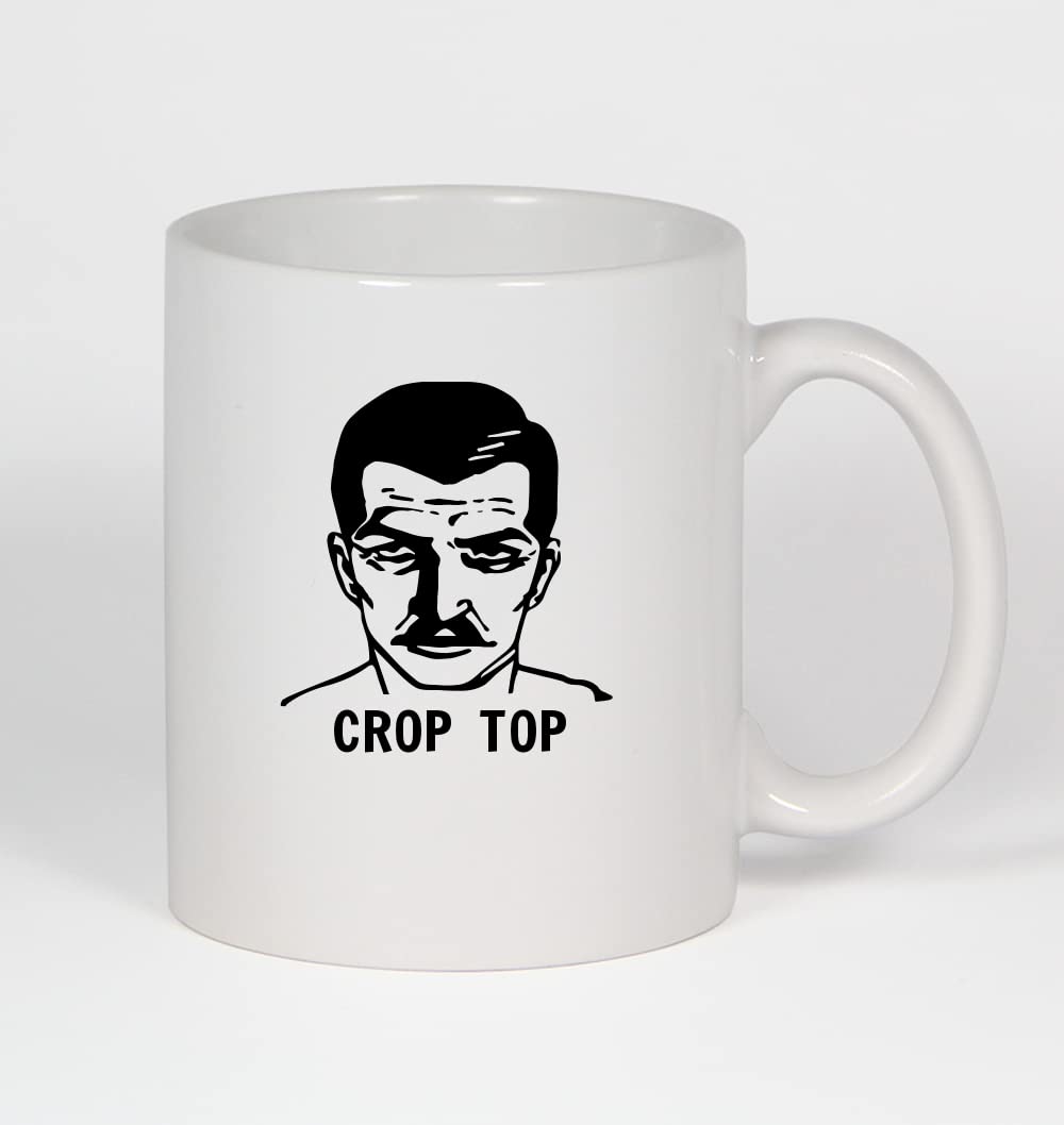 Anime Themed Crop Top Design 11oz Ceramic White Coffee Mug - Perfect for Anime Fans, Gift Giving, and Home/Office Use