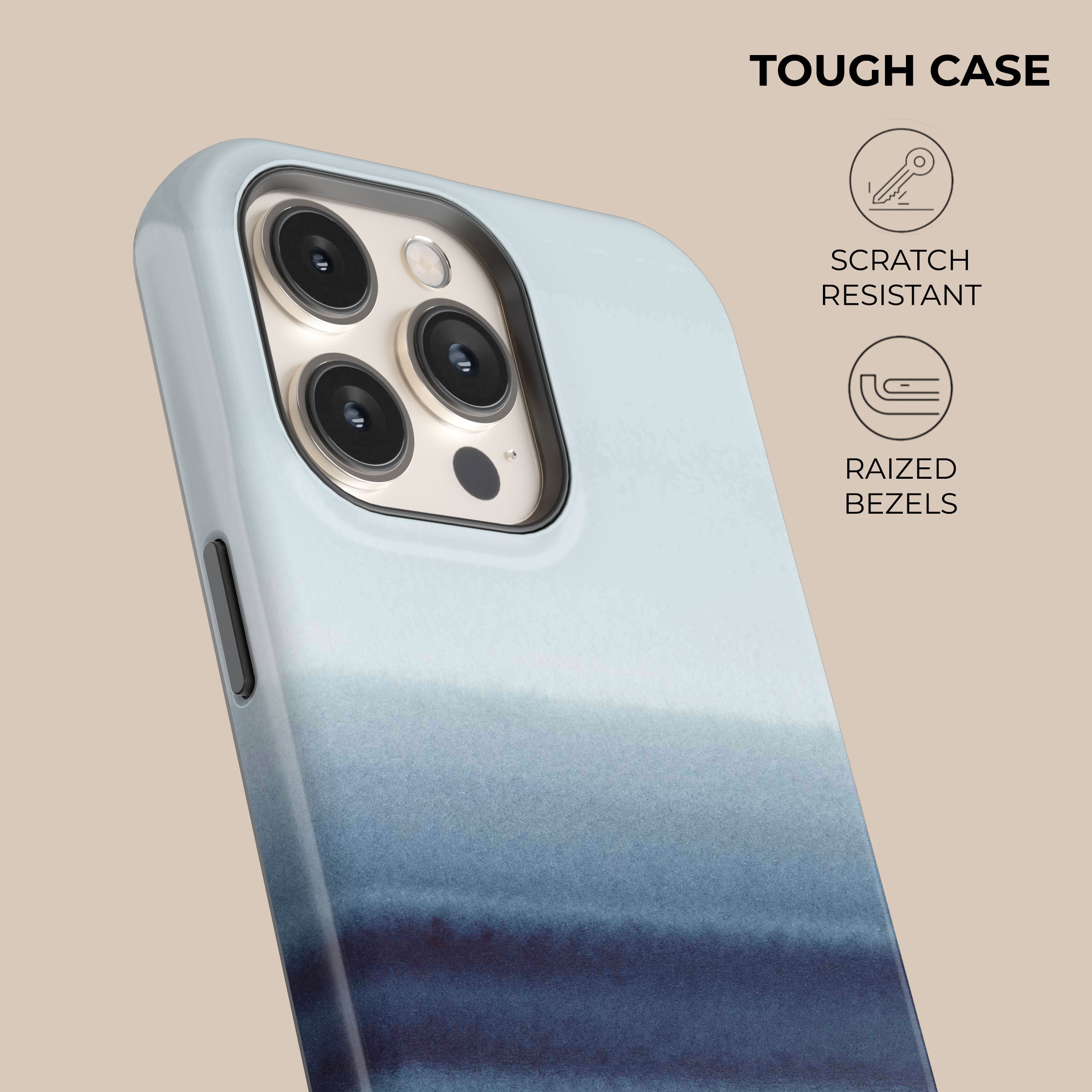 Ocean Tie Dye Phone Case for iPhone 15/14/13/12/11 Pro Max - Waterproof Protective Cover with Unique Beach Wave Design - Perfect for Summer, Vacations & Music Festivals
