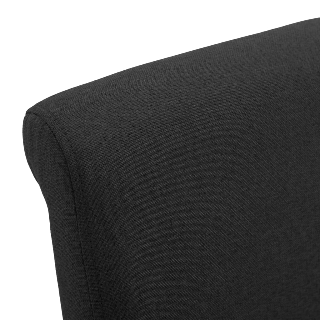 vidaXL 4-Piece Dining Chairs Set - Wood Frame Upholstered Fabric Side Chairs for Kitchen, Dining Room & Living Room - Black Accent Chairs | Perfect for Family Meals, Entertaining Guests & Home Decor