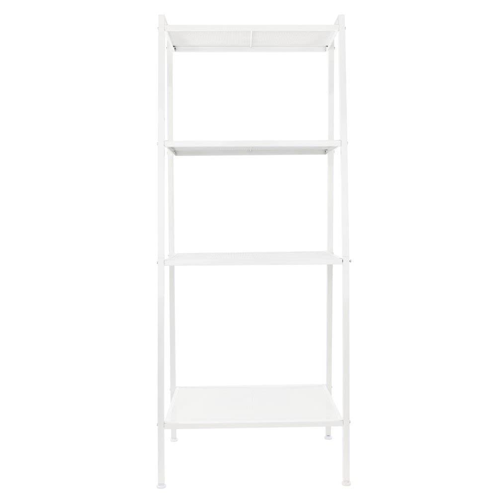 4-Tier Ladder Bookcase Shelf - White Wooden Storage Shelf for Books, Plants & Home Decor | Perfect for Living Room, Bedroom & Office Organization