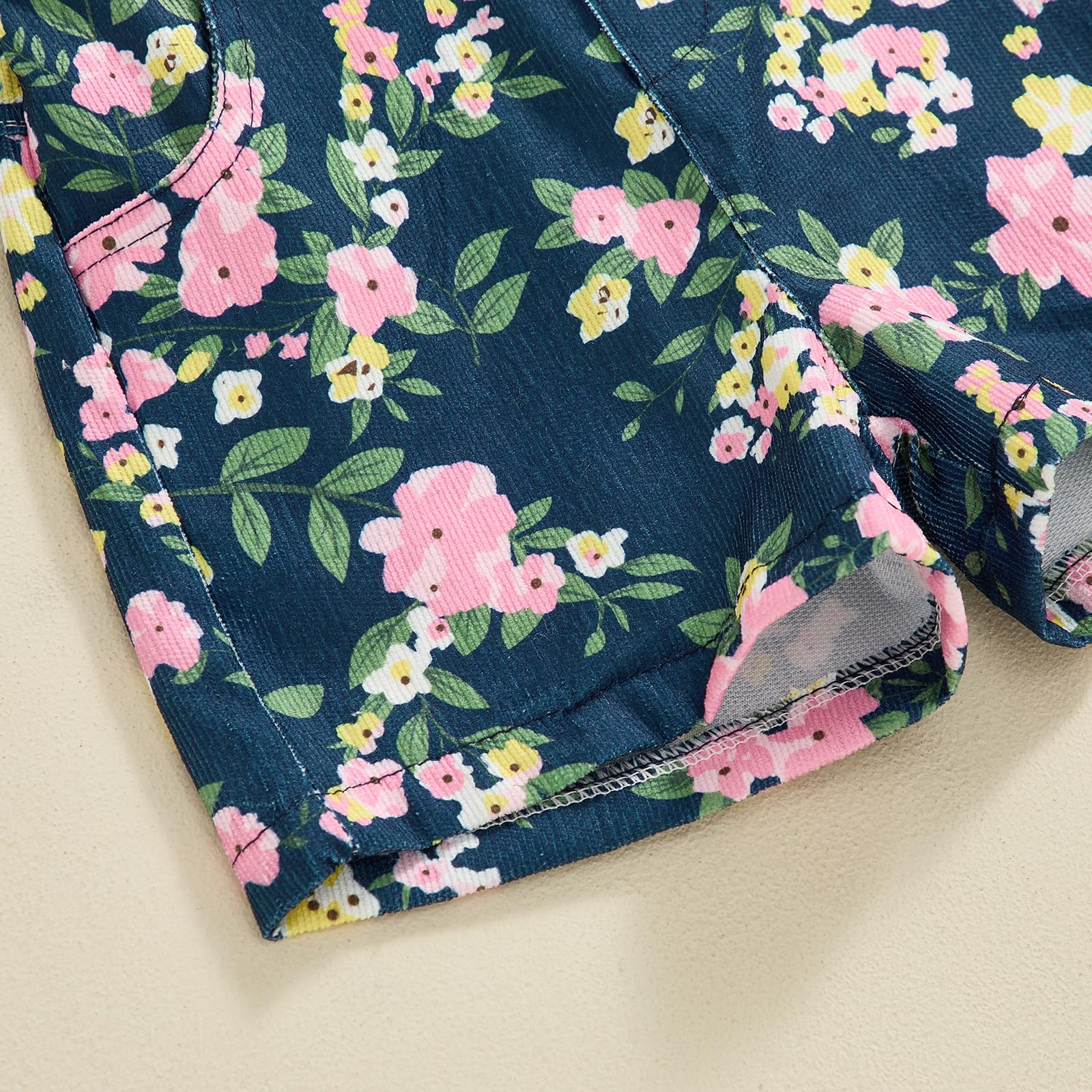 Adorable Toddler Baby Girls Floral Jumpsuit - Sleeveless Suspenders Romper Overall Shorts for Summer | Perfect for Playdates, Beach Outings & Family Photos