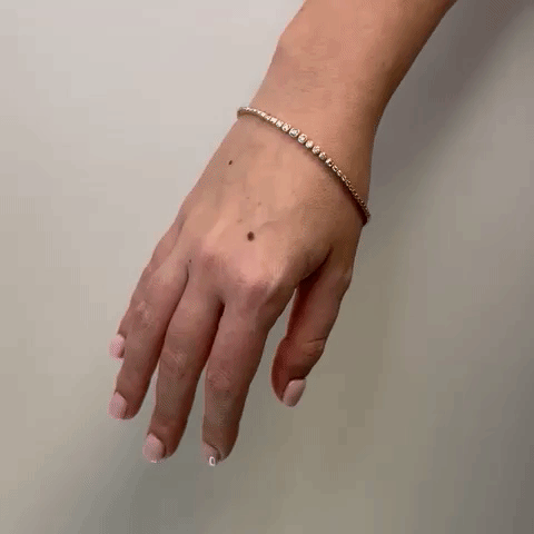 14K Gold Halfway Graduated Diamond Tennis Bracelet - 0.80ct Bezel Set Ready to Ship | Perfect for Weddings, Anniversaries & Special Occasions