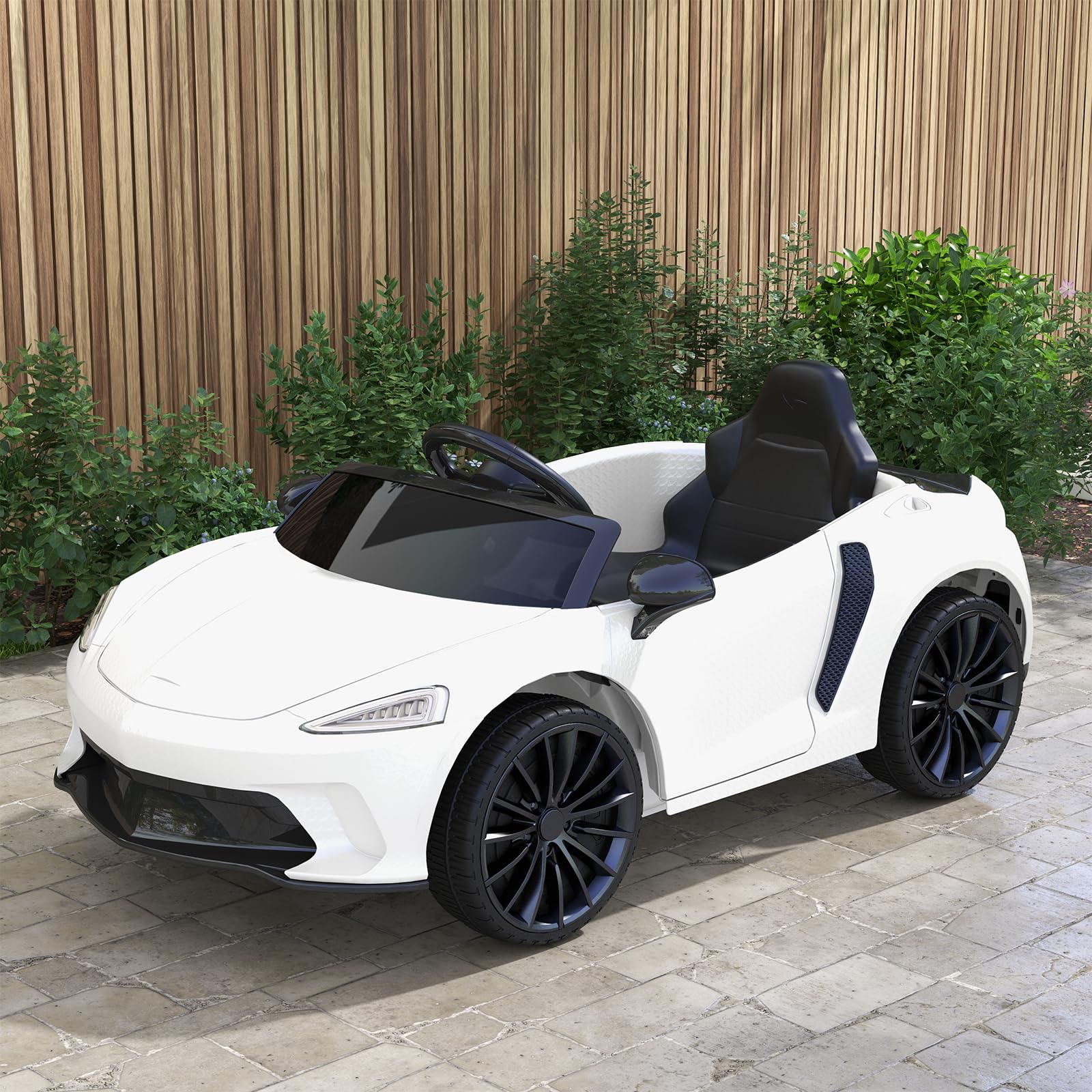 12V Licensed Kids Ride On Car with Parent Remote Control - LED Headlights, Sound System & 2-Speed Electric Vehicle - White Toy Car for Toddlers | Perfect for Birthday Gifts, Outdoor Play & Backyard Fun