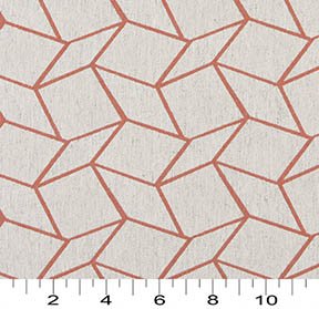 Persimmon and Off White Geometric Boxes Designer Upholstery Fabric by The Yard | High-Quality Home Decor Fabric for Sofas, Chairs & Pillows | Perfect for DIY Furniture Projects & Interior Design