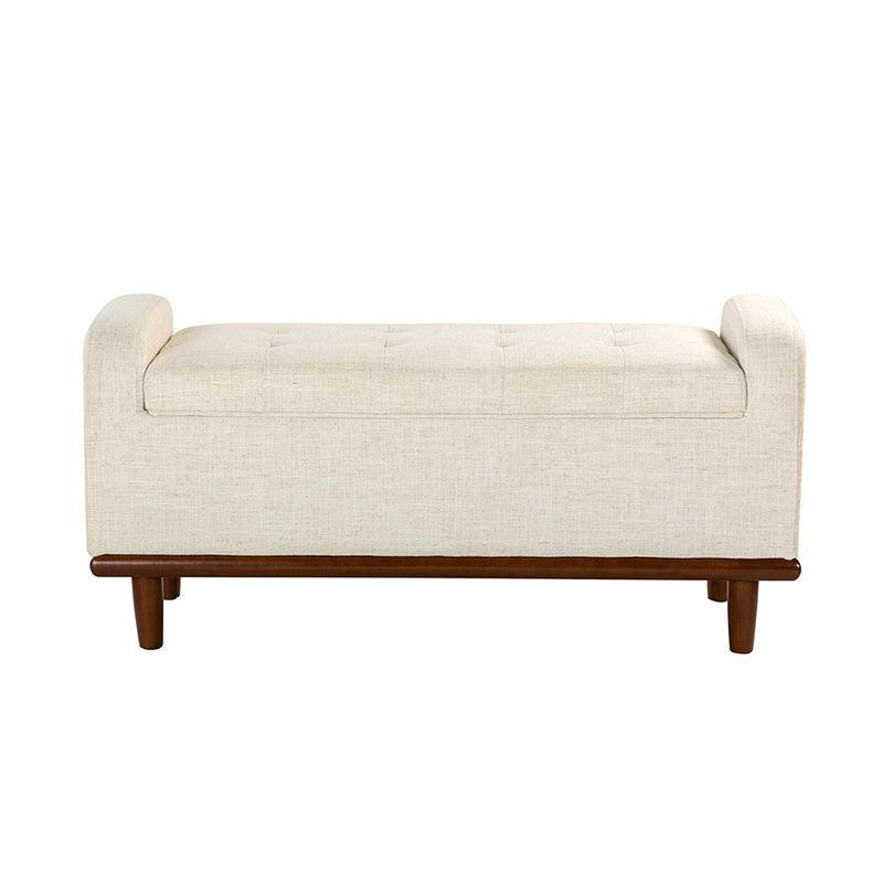 Clover Upholstered Flip Top Storage Bench - Stylish Ottoman with Hidden Storage for Living Room, Bedroom & Entryway - Perfect for Home Organization & Extra Seating