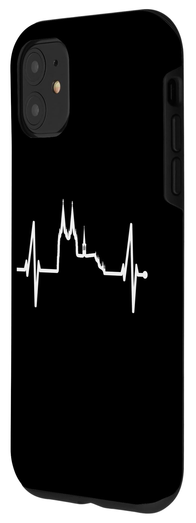 iPhone 11 Case - Cologne Skyline Design with Heartbeat & Cathedral Love Theme | Stylish Protective Cover for Travel, Dating & Special Occasions
