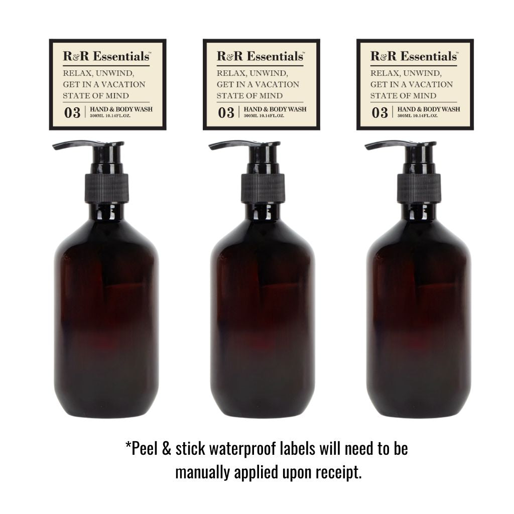 Refillable Hand and Body Wash Set - Eco-Friendly Liquid Soap Bundle for Home, Travel & Gym - Lavender & Coconut Scented