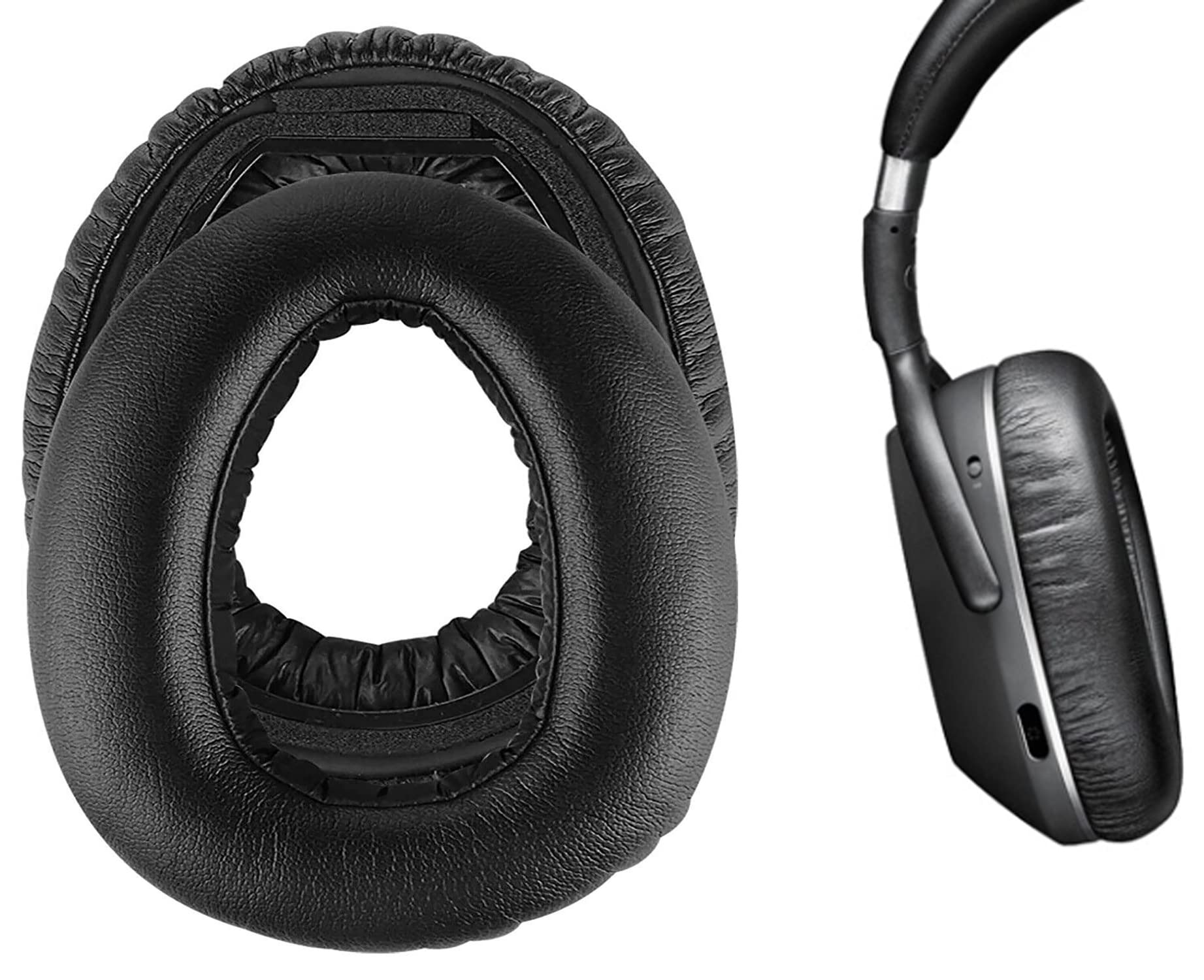 Premium Replacement Ear Pads for Sennheiser PXC 550, PXC 550-II, MB 660 & PXC480 Headphones - Soft Leather Earpad Cushions - Comfortable Noise Isolation for Travel, Office & Gaming (Black)