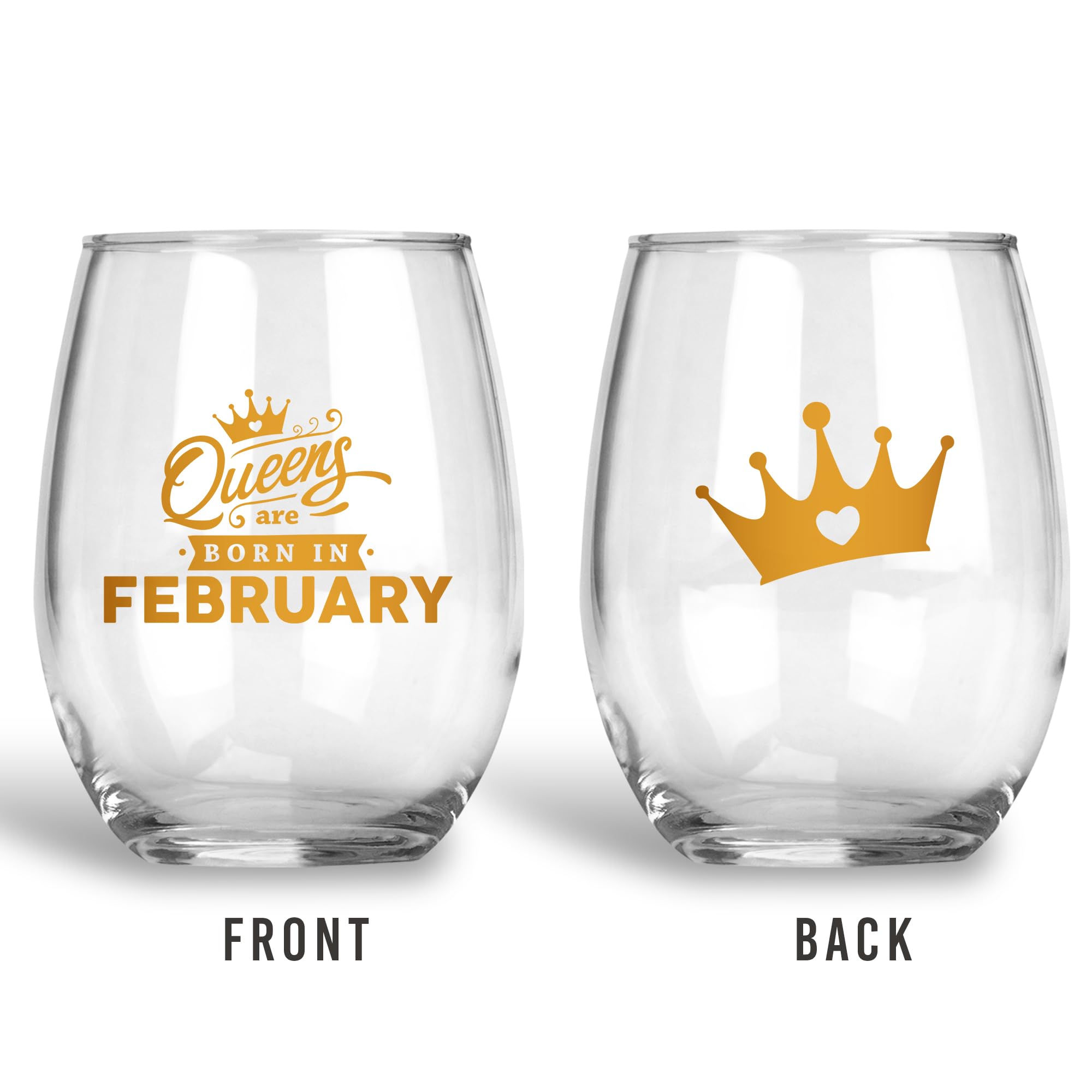 February Birthday Gifts for Women - 21oz Stemless Wine Glass for Pisces & Aquarius Zodiac - Perfect for Moms, Best Friends & Sisters | Elegant Wine Tumbler for Birthday Celebrations, Girls Night Out & Home Entertaining