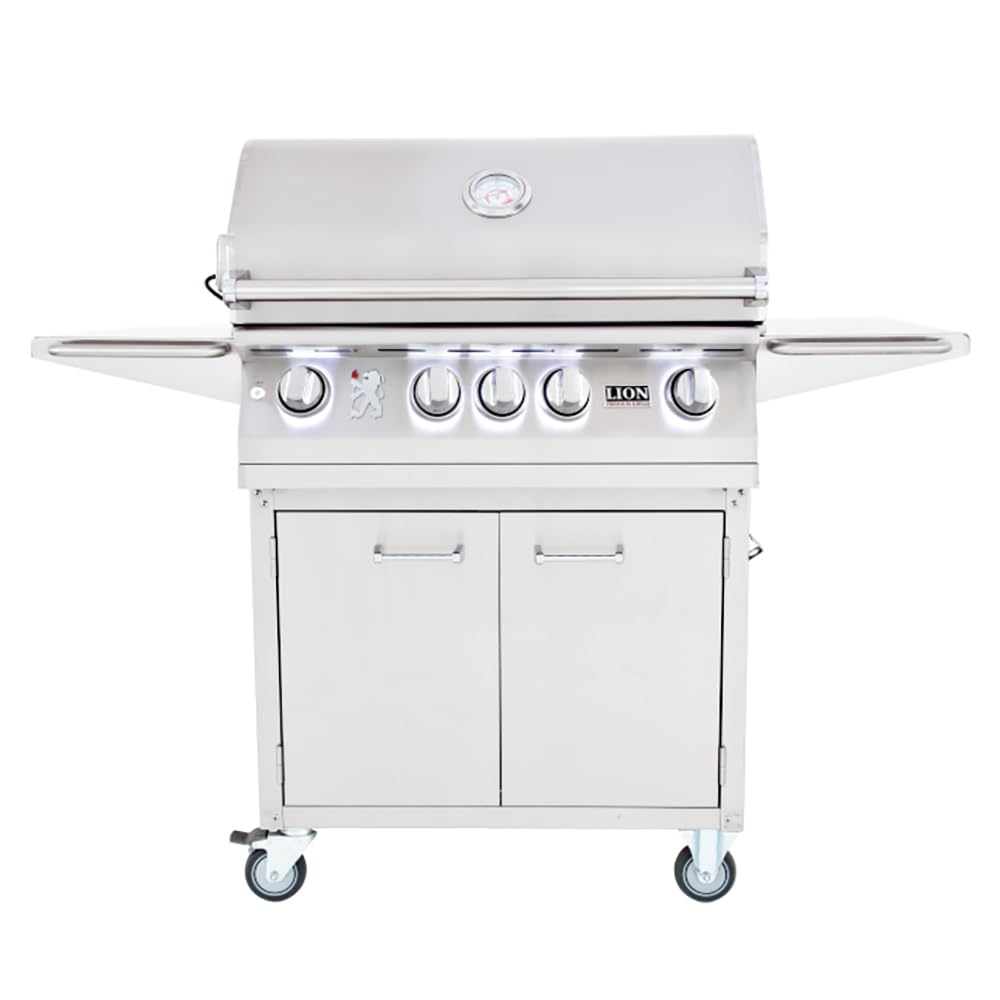 32 Inch Stainless Steel Propane Gas Grill with Cart - Outdoor BBQ Grill for Backyard, Camping & Tailgating Parties
