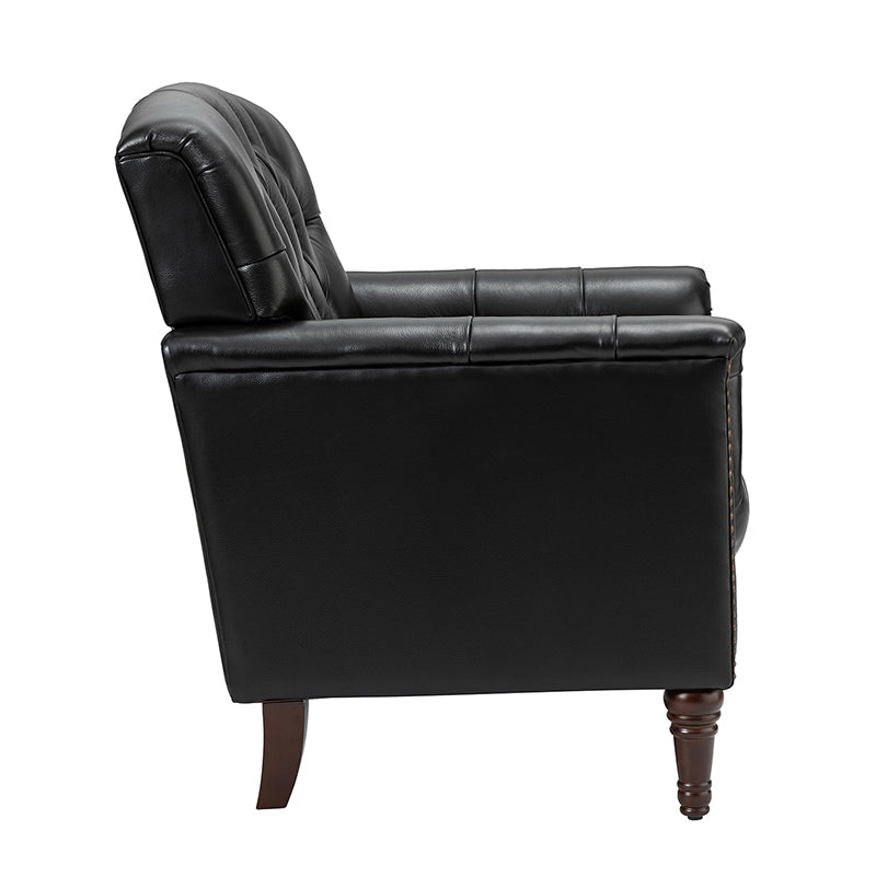 Premium Genuine Leather Armchair - Handcrafted Modern Lounge Chair for Living Room, Office & Study - Brown Leather Recliner with Solid Wood Frame - Perfect for Home Decor & Relaxation