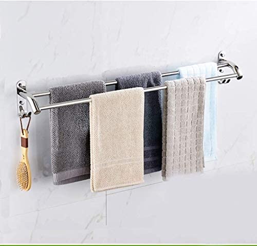 Stainless Steel Bathroom Shelf & Towel Rack - 304 Rustproof (60cm/80cm) for Shower, Spa & Home Organization