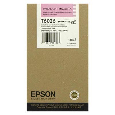 Epson T602600 7880/9880 Ink Cartridge - Vivid Light Magenta 110ml for High-Quality Photo Printing | Perfect for Professional Photography, Art Prints & Graphic Design Projects