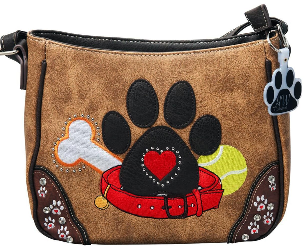 Western Style Dog Paw Print Handbag - Small Crossbody Shoulder Purse for Women | Perfect for Casual Outings, Pet Lovers & Western Fashion Enthusiasts