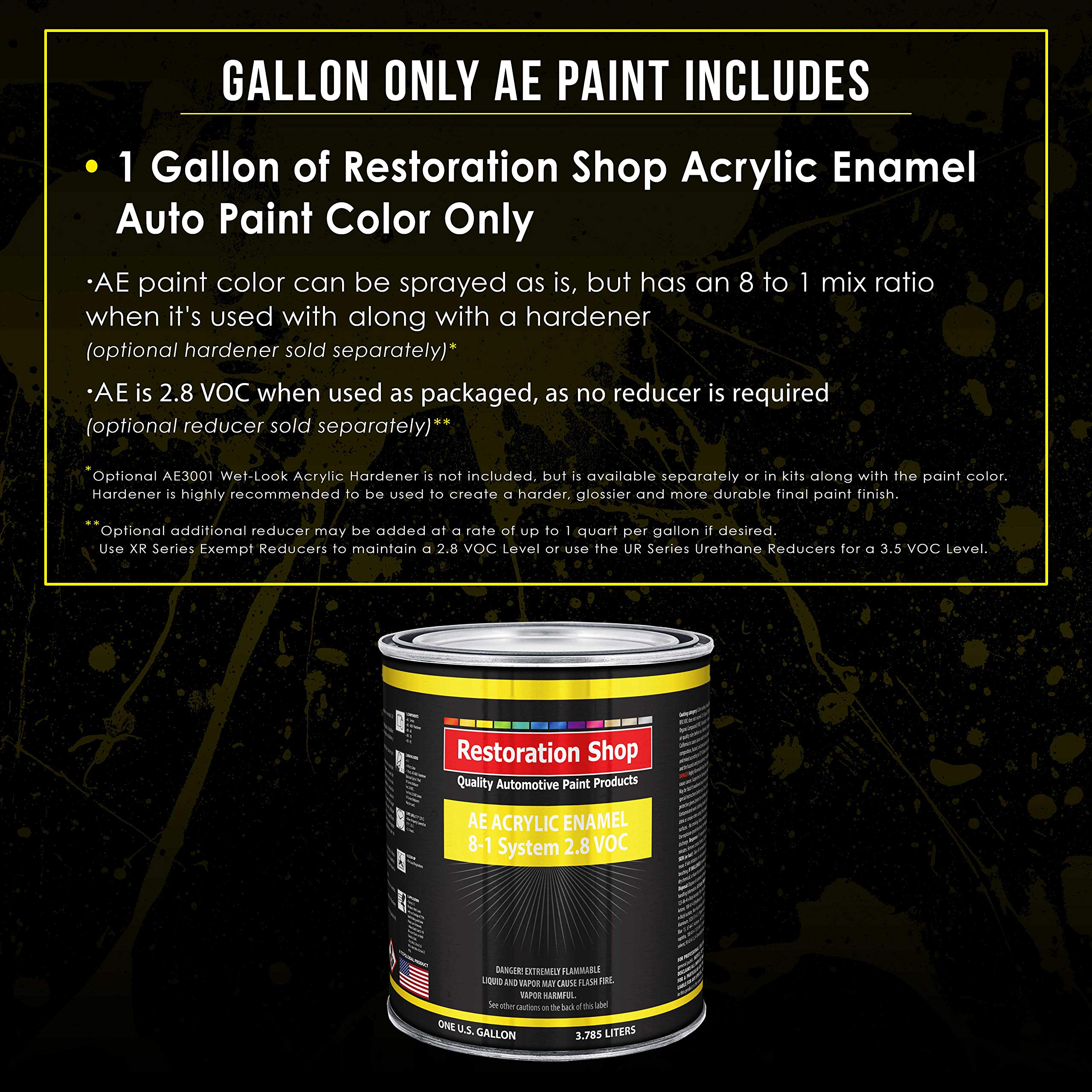 Candy Apple Red Metallic Acrylic Enamel Auto Paint - 1 Gallon High Gloss Single Stage Professional Automotive Coating - Low VOC 2.8 - Perfect for Cars, Trucks & Equipment Restoration - DIY & Professional Use