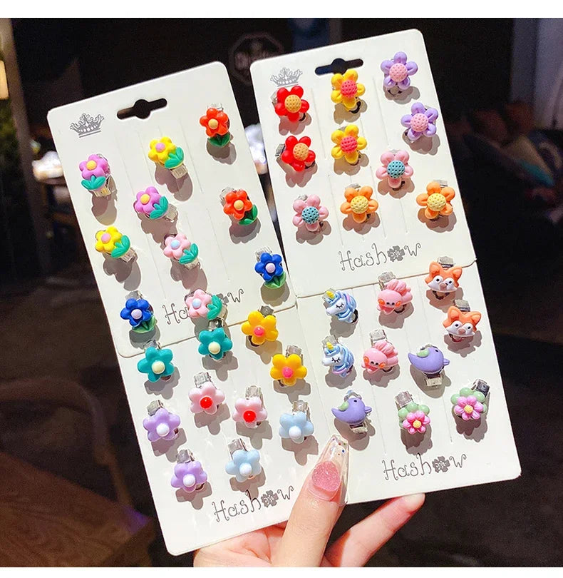 10pcs Cute Girls Earrings Set - Dainty Stud & Hoop Earrings for Teens & Women - Perfect for School, Party & Everyday Wear