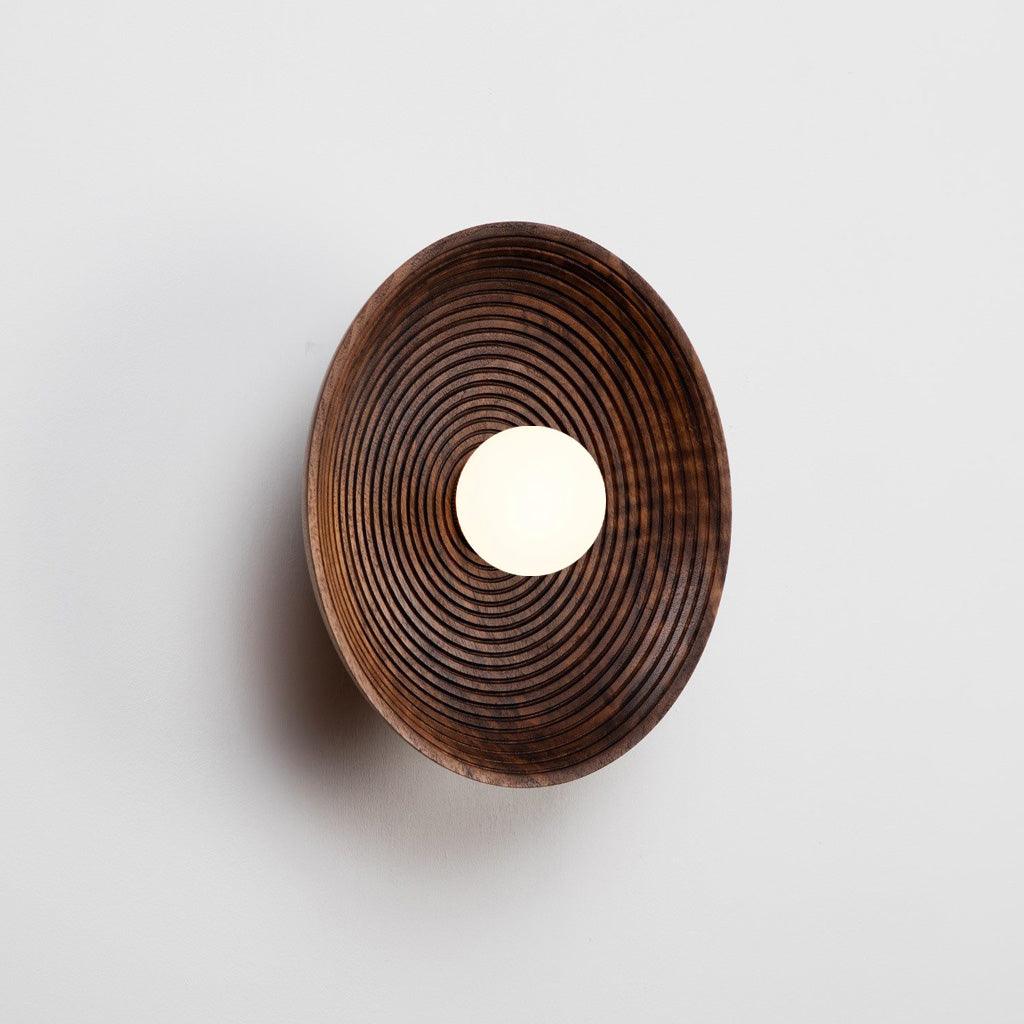 Modern Contour Wooden Wall Sconce - Handcrafted Wooden Light Fixture for Bedroom, Living Room & Hallway Decor - Rustic Home Lighting Solution