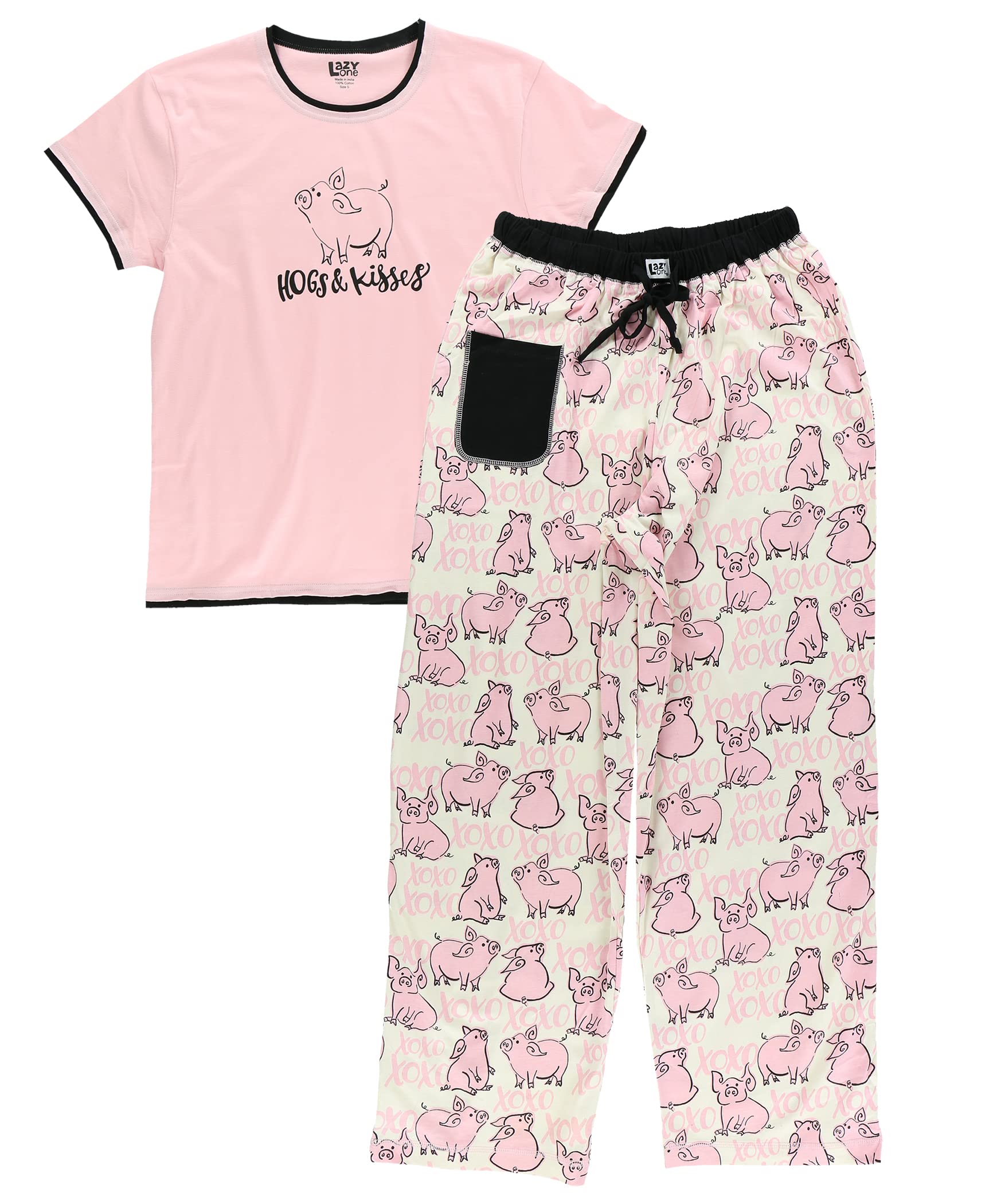 Lazy One Women's Pajama Set - Soft Short Sleeve Sleepwear with Cute Animal Prints, Comfortable Relaxed Fit for Lounge & Sleep | Perfect for Sleepovers, Relaxing at Home, and Gift Giving