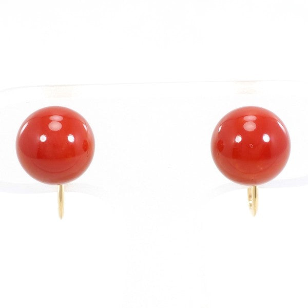 18K Yellow Gold Coral Earrings for Women - Elegant Dangle Drop Earrings for Wedding, Party & Special Occasions