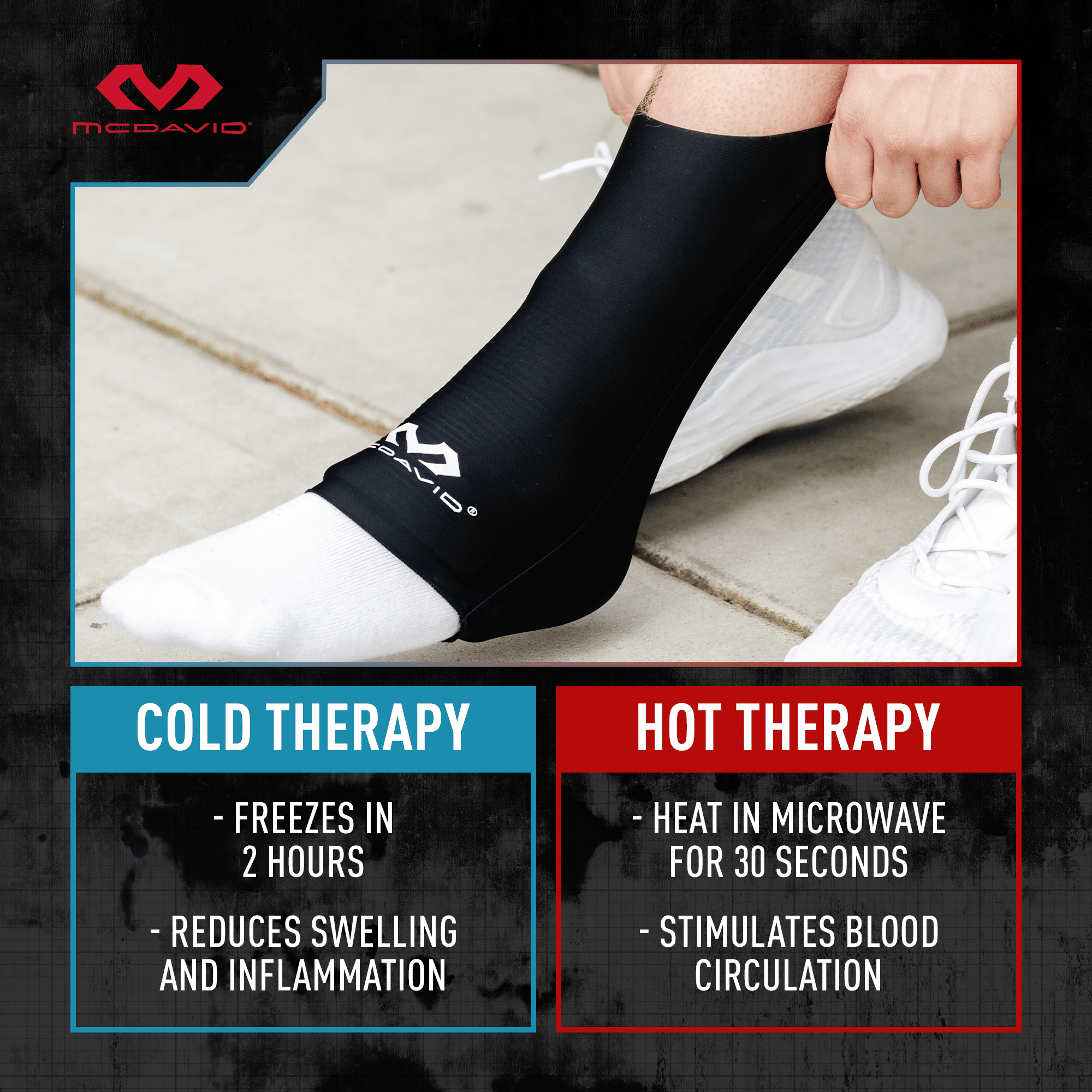 Flex Ice Therapy Ankle Compression Sleeve - Adjustable Cold Pack Support for Sprains, Swelling & Pain Relief - Ideal for Athletes, Runners & Post-Surgery Recovery