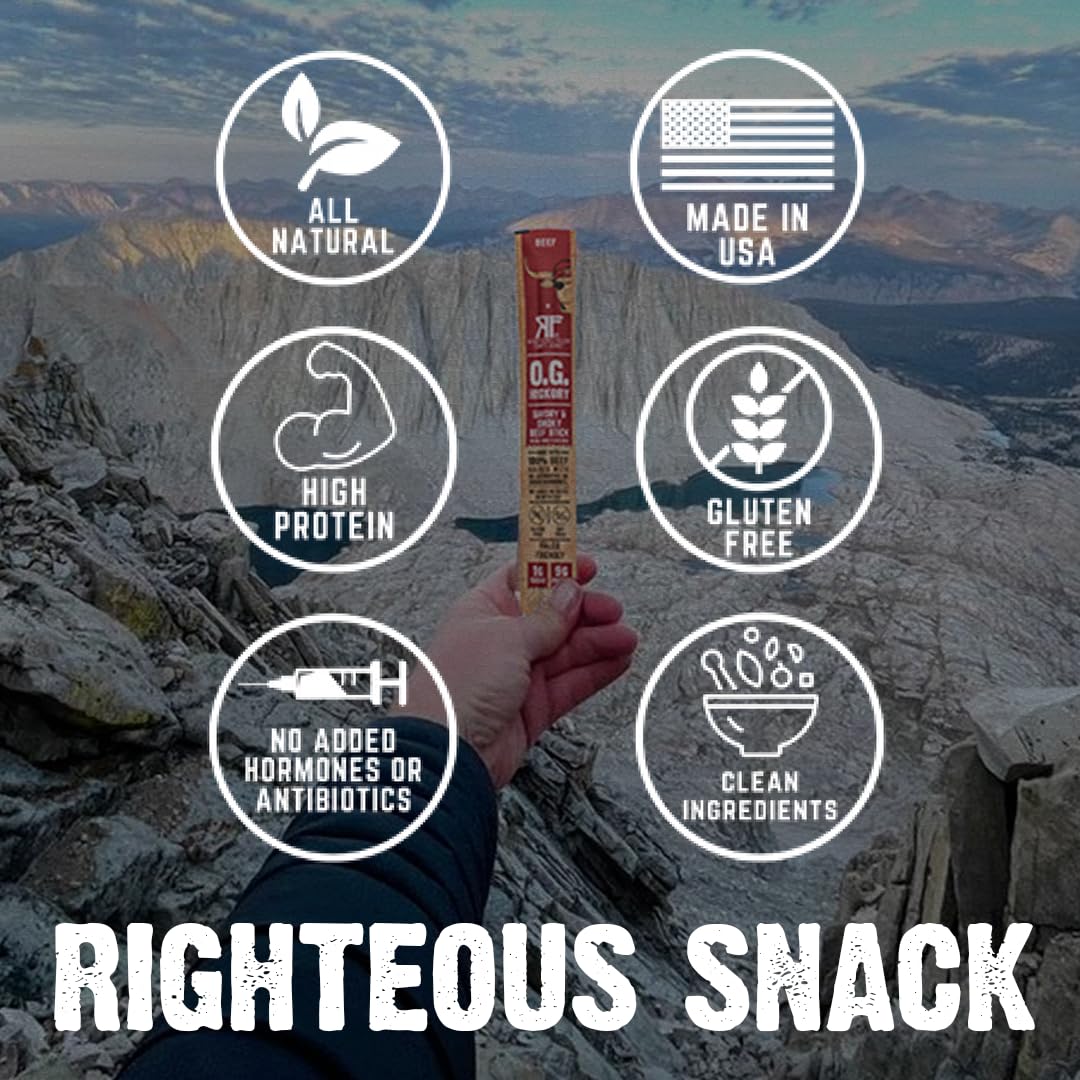 Righteous Felon Meat Sticks Variety Pack - 24 Pack | Gluten Free, Keto, Low Sugar & High Protein Healthy Snacks | Turkey, Pork & Beef Jerky Sticks for Adults | Perfect for Hiking, Camping, Office Snacks & Gifts for Men