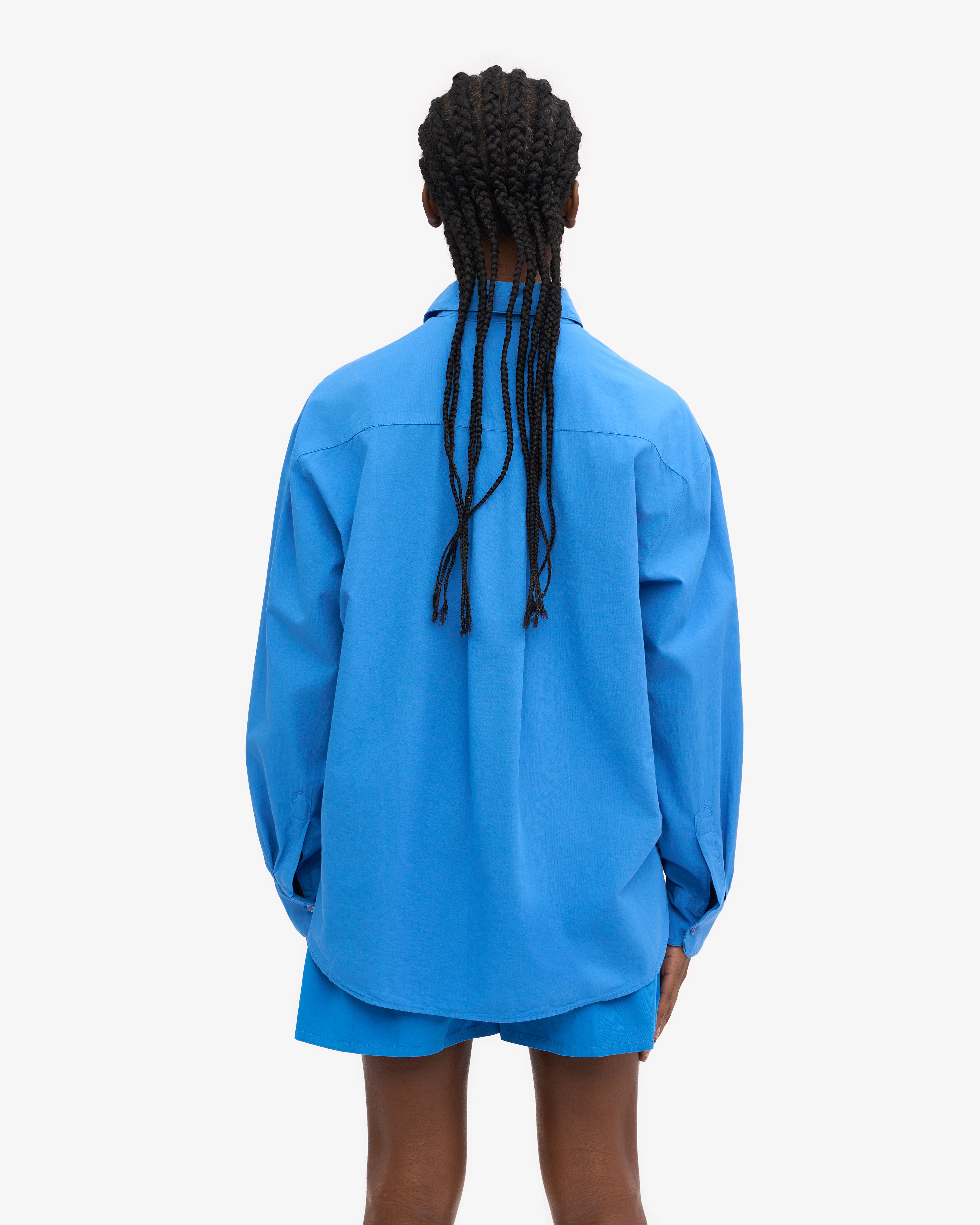 Organic Oversized Shirt for Women | Soft Cotton Relaxed Fit | Pacific Blue | Casual Wear & Loungewear for Everyday Comfort