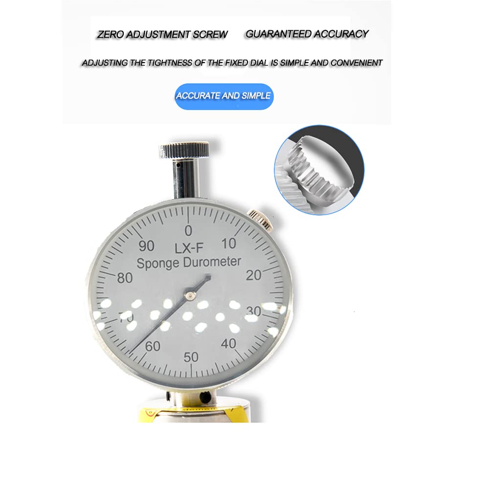 Professional Shore Hardness Tester Durometer 0-100 Scale - Needle Type Foam & Sponge Softness Measurement Tool for Industrial, Automotive & DIY Applications