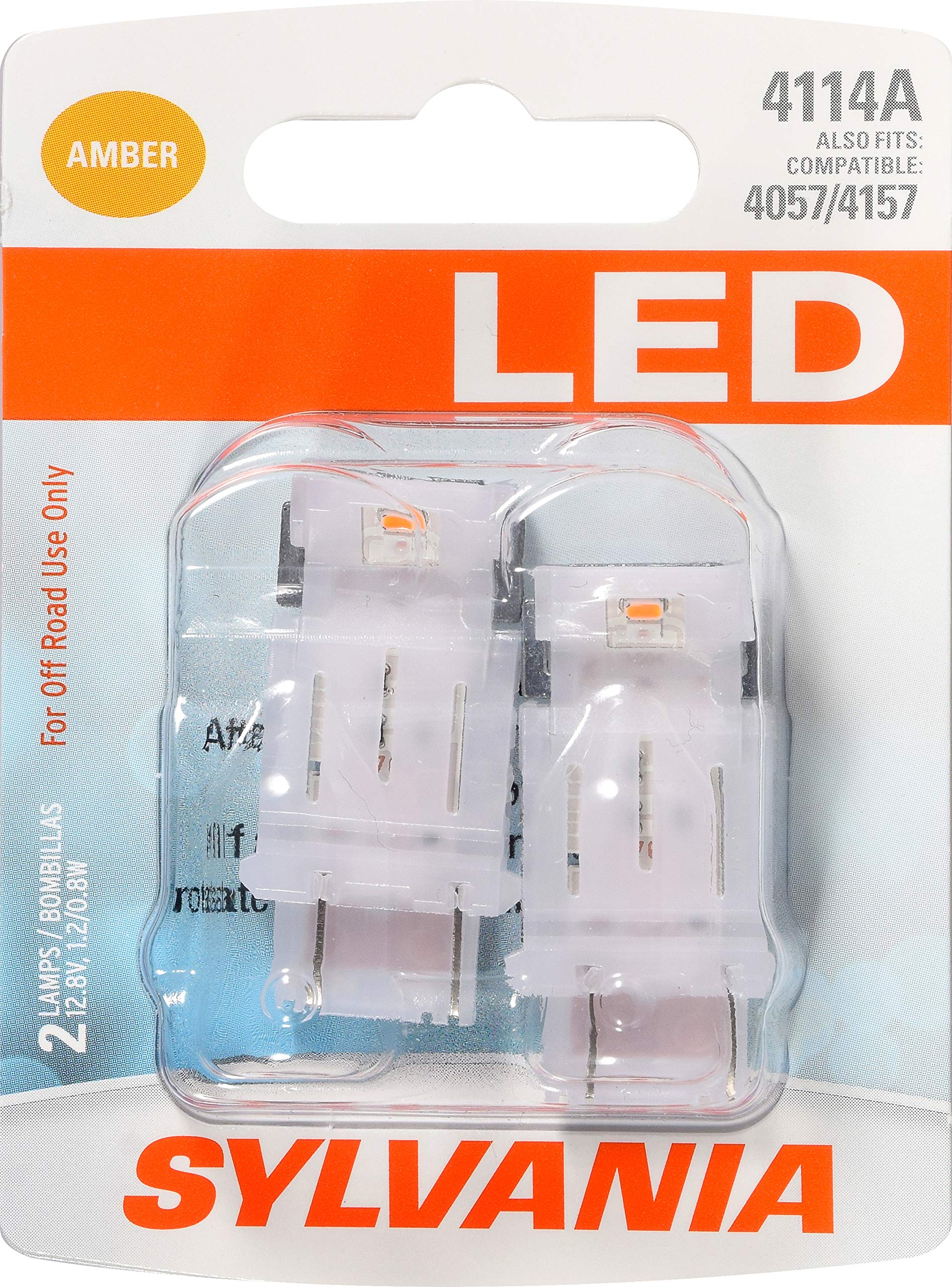 SYLVANIA 4114 LED Amber Mini Bulb - 2 Pack for Park & Turn Lights