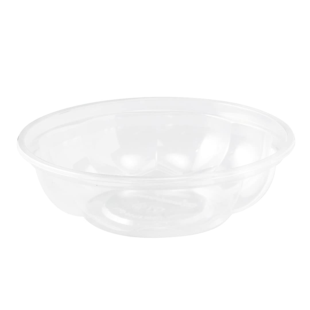 Restaurantware Thermo Tek 24oz Disposable Salad Bowls - 500 Pack Round Deli Containers | Crack & Leak Resistant, Sustainable Clear Plastic Food Storage Bowls for Cold Foods (Lids Sold Separately) | Perfect for Restaurants, Catering, Meal Prep & Takeout