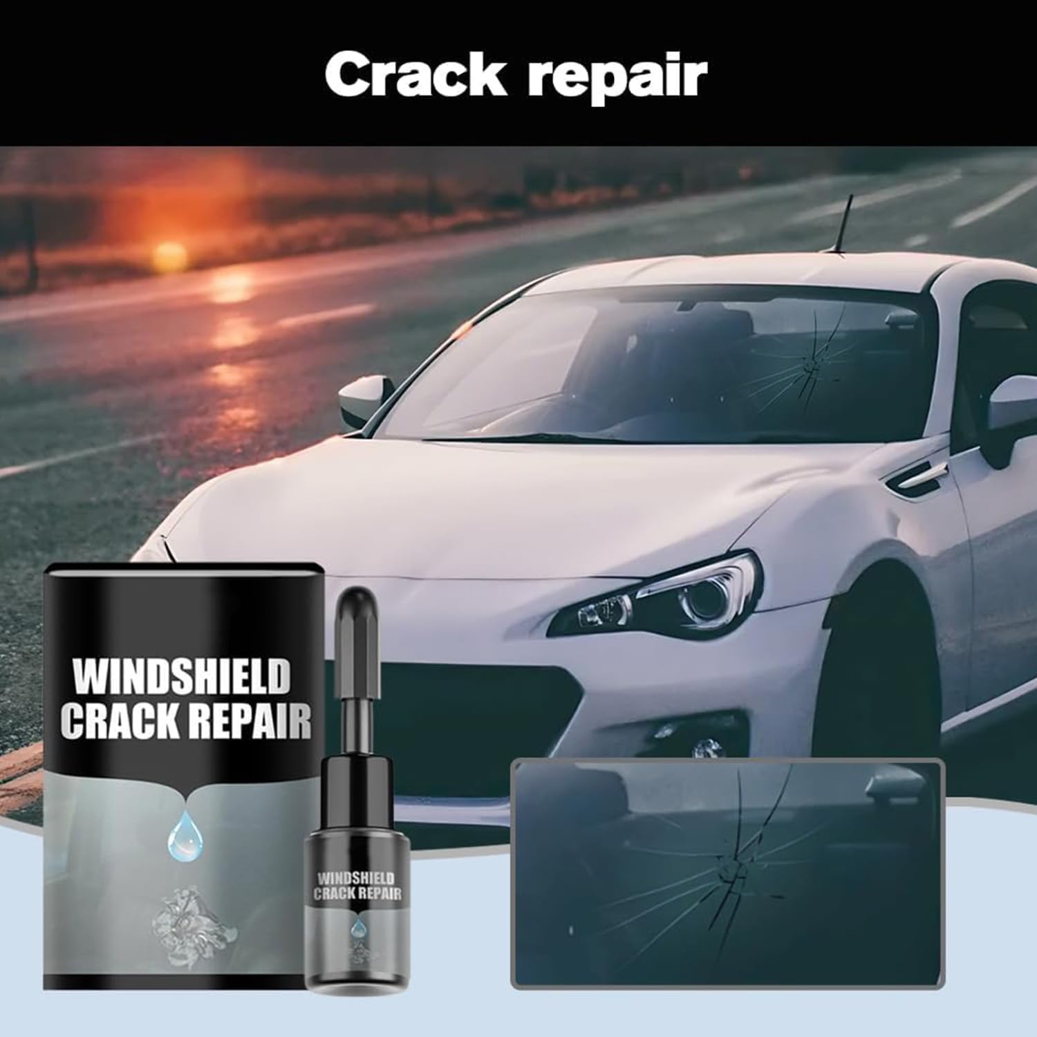 2PCS Car Windshield Crack Repair Kit - 2024 Upgraded Windshield Repair Kit for Cars, Trucks & Buses | Fix Cracks & Chips | Multi-Functional Automotive Glass Repair Tool | Perfect for Road Trips & Emergency Repairs