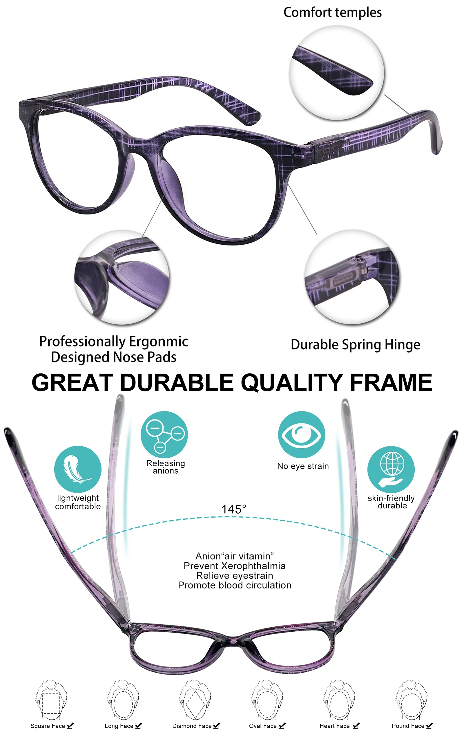 Stylish OCCI CHIARI Reading Glasses for Women & Men - Lightweight Eyewear Frames for Fashion & Reading - Perfect for Office, Reading, and Daily Use
