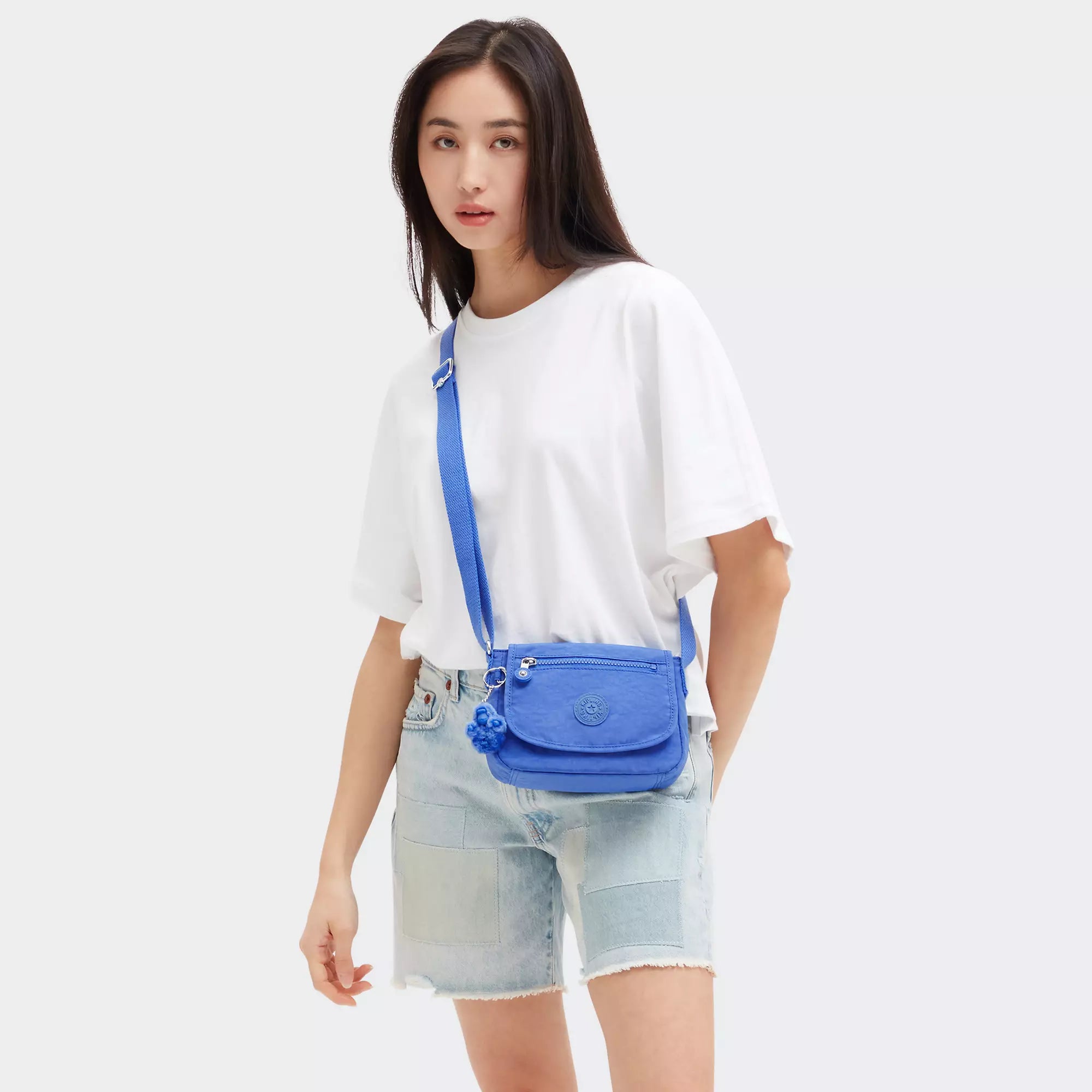 Kipling Sabian Crossbody Mini Bag - Light Blue, Compact & Stylish for Women | Perfect for Travel, Shopping & Everyday Use