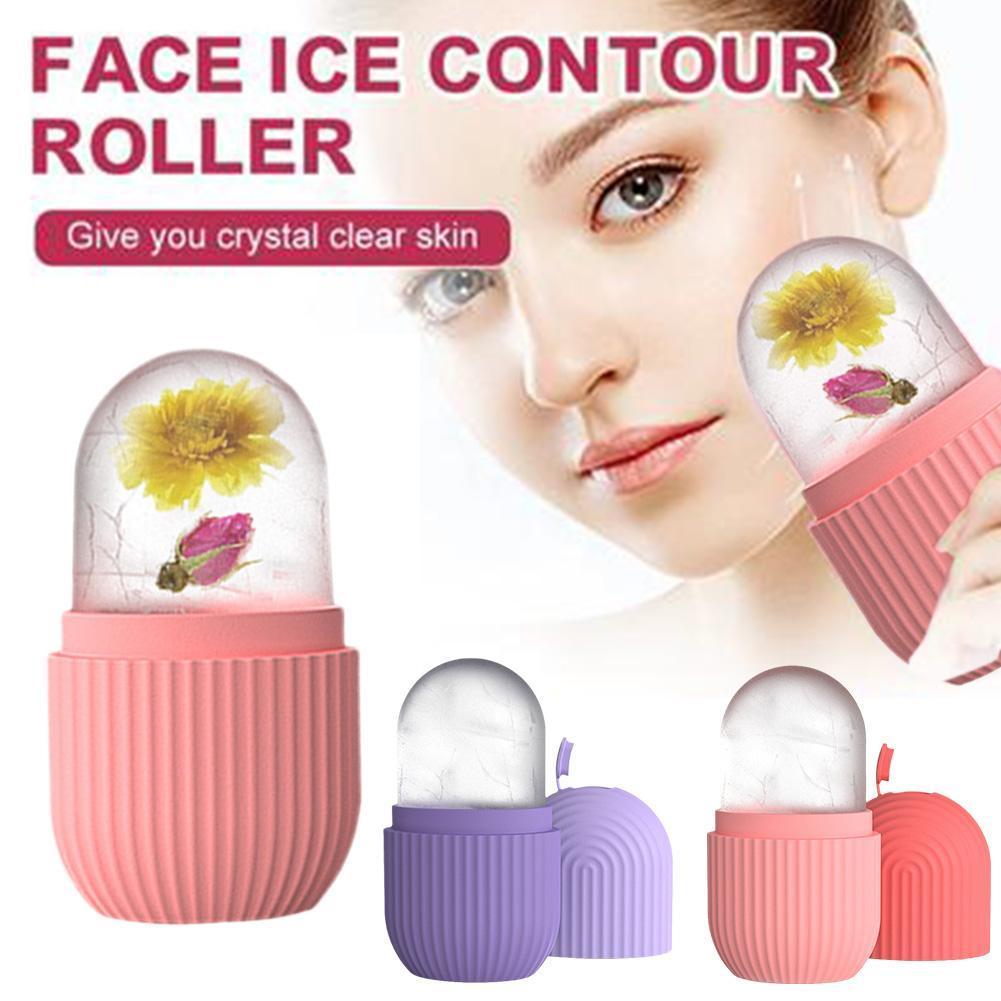 Cooling Silicone Ice Cube Face Massager for Puffiness & Wrinkles - Skin Tightening & Soothing Facial Treatment at Home or Spa