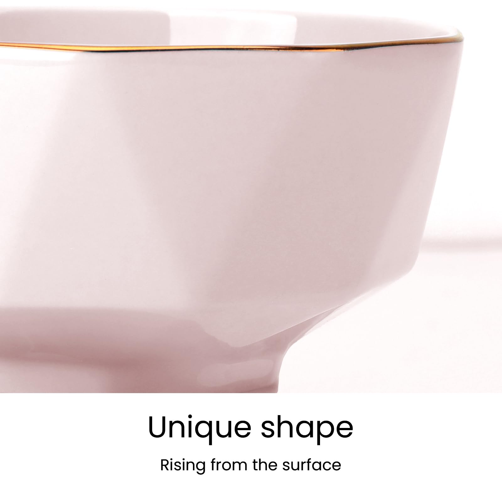 4.5 Inch 10oz Gold-Plated Ceramic Small Bowls Set of 4 - Elegant Diamond Design for Yogurt, Desserts, Snacks & Dipping Sauces - Perfect for Dinner Parties, Tea Time & Home Entertaining