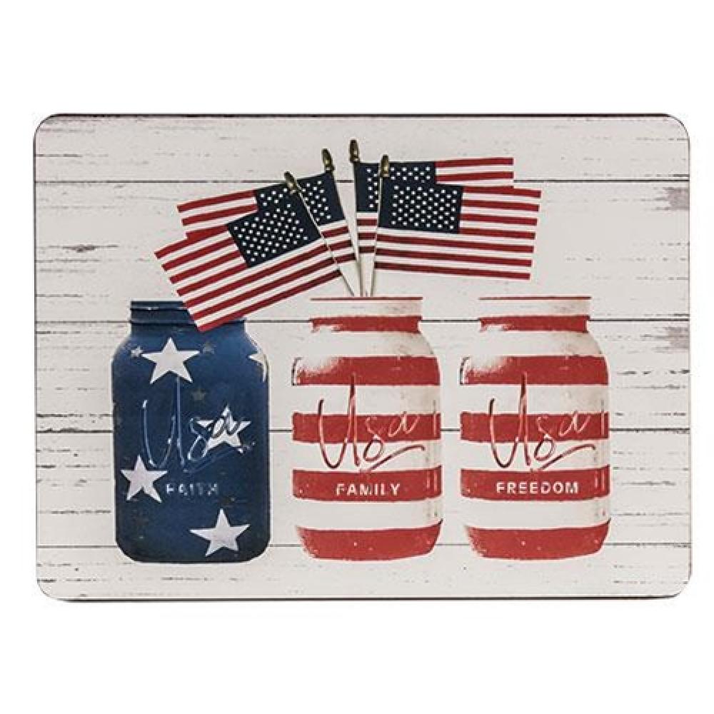 Vintage American Flag Rustic Metal Sign for Canning Jars - Perfect for Farmhouse Kitchen Decor & Patriotic Home Wall Art