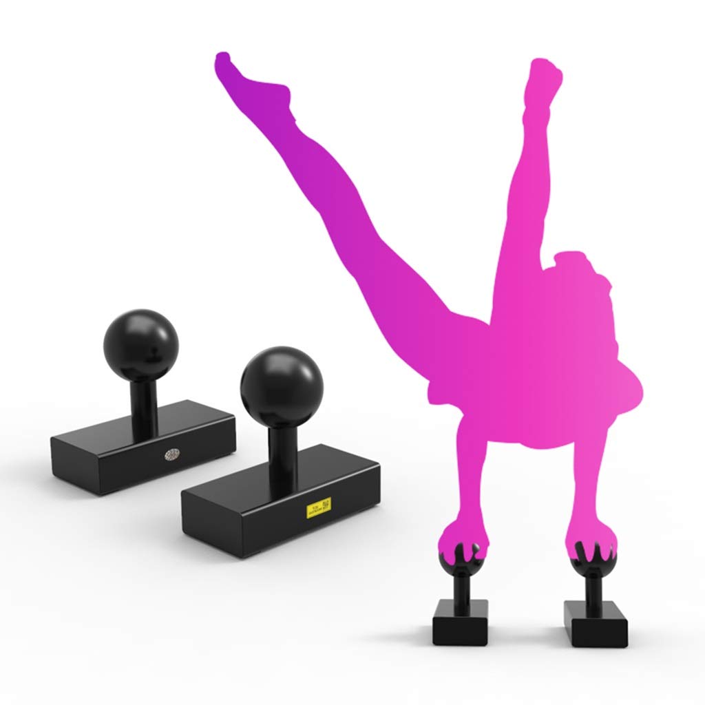 Full 90 Arm Supports Dip Stand Press Bar - Competitive Gymnastics Inverted Frame with Exercise Grip Balls - I-Shaped Push-up Bracket for Home Gym & CrossFit Training