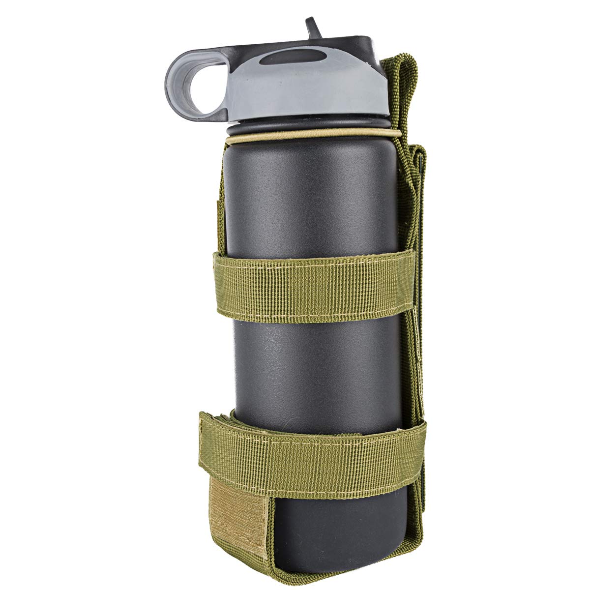IronSeals 2 Pack Tactical Water Bottle Holder - Adjustable Molle Belt Bottle Carrier for 16 oz/500ml Bottles - Perfect for Hiking, Camping & Outdoor Adventures