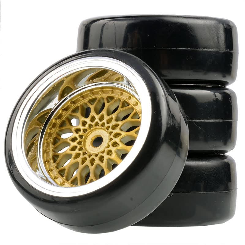 1/10 Scale RC Drift Car Wheels and Tires Set - 62mm Diameter, 12mm Hex with 3/6/9mm Offset - Compatible with HSP, HPI, Sakura RC Models - Perfect for Competitive Drifting and RC Car Racing (Offset 9mm)