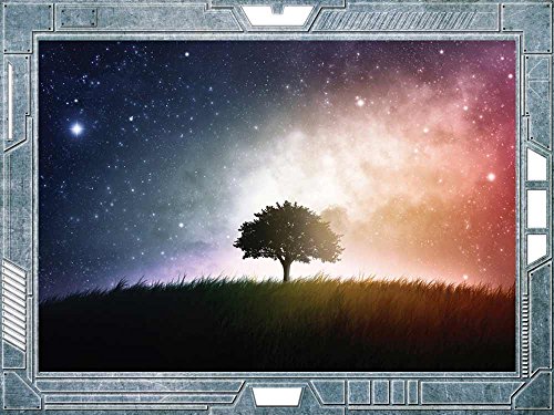 Lone Tree Surrounded By Galaxy