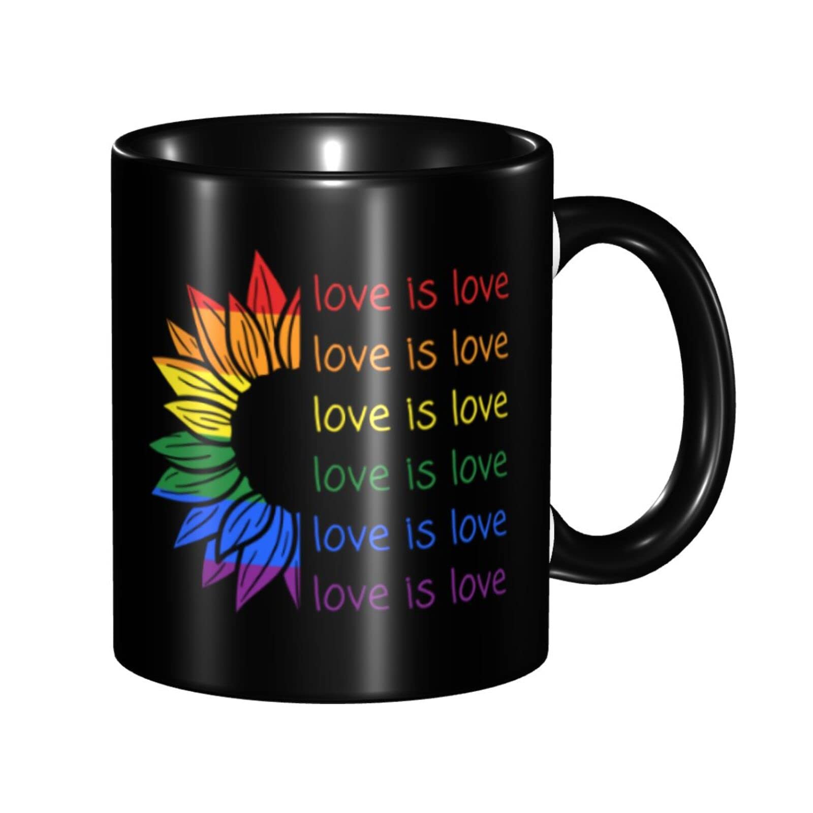 Rainbow Sunflower Pride Coffee Mug - Funny LGBT Novelty Cup for Tea & Coffee - Perfect for Gay Pride Celebrations, Bisexual Gifts & LGBTQ+ Support