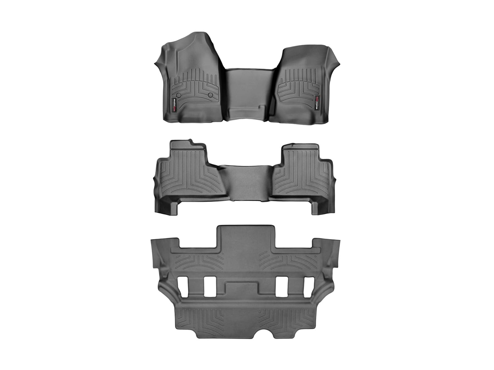 WeatherTech Custom Fit FloorLiners for Chevy Yukon & Tahoe - Heavy Duty All-Weather Protection, Full Set (Black) - Perfect for Off-Roading, Family Trips & Winter Driving