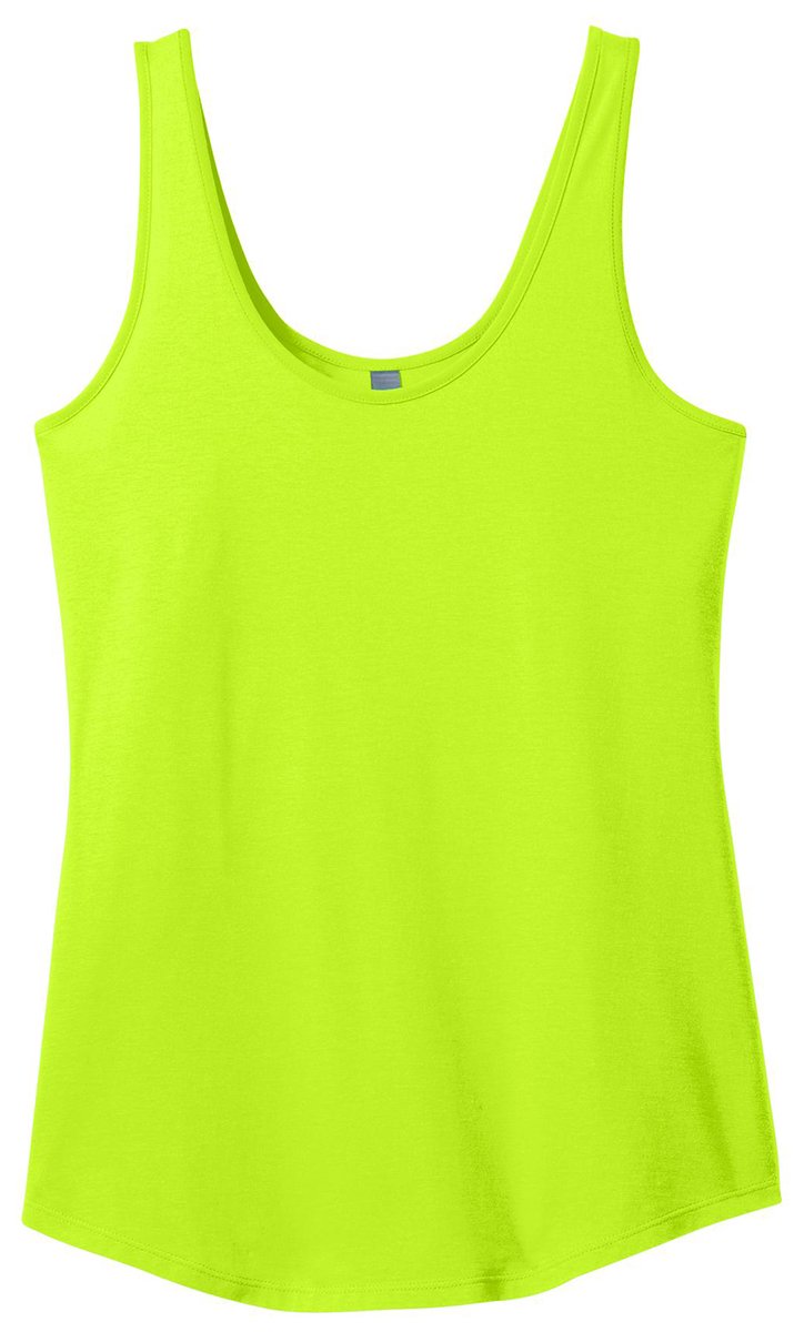 District Juniors Cotton Swing Tank Top for Girls - XS Size in Neon Lime | Comfortable Summer Casual Wear for Kids