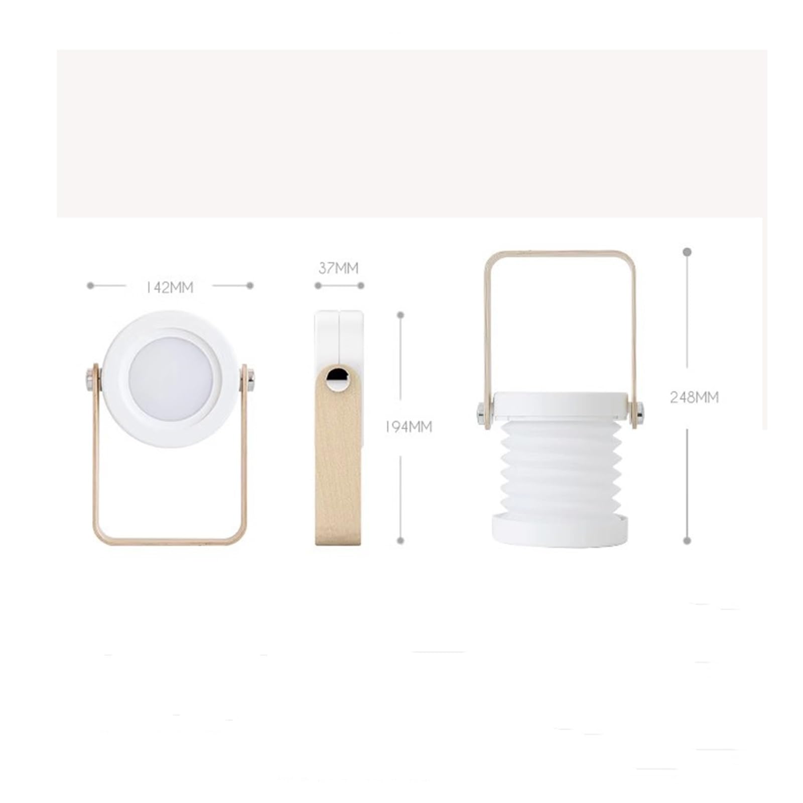 Rechargeable Foldable Nightstand Lamp - Adjustable Warm Light Bedside Table Lamp, Portable LED Lantern for Bedroom, Reading & Camping (Color: C)