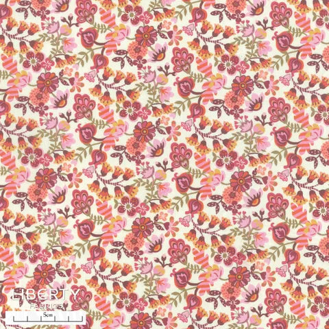 Liberty Tana Lawn 503A Phoebe Amelia A Floral Cotton Fabric - Perfect for Dresses, Blouses & Quilting | Premium Quality for Sewing & Crafting Projects