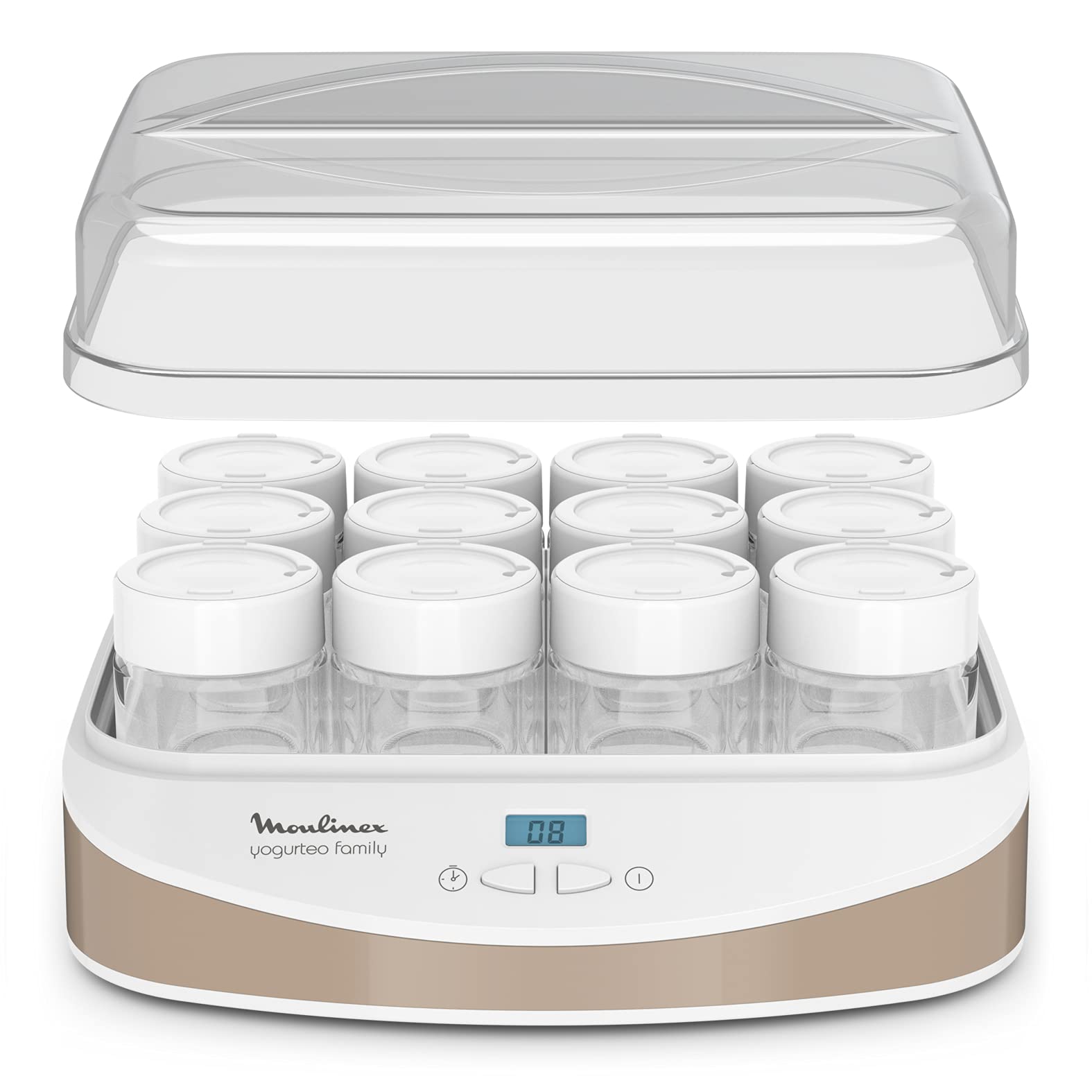 12-Cup 200ml Yogurt Maker with 21W Power - YG233A10 | Perfect for Homemade Yogurt, Probiotic Drinks & Healthy Snacks at Home