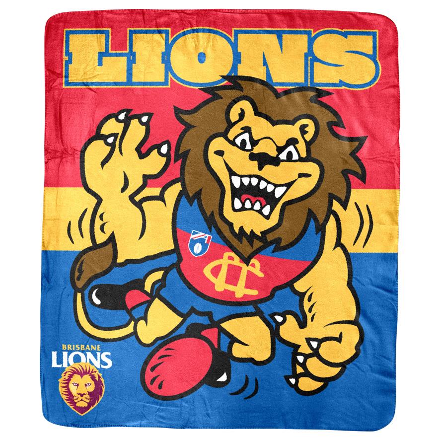 Brisbane Lions AFL Coral Fleece Rug - Soft & Cozy Team Blanket for Home, Office, or Game Day Comfort